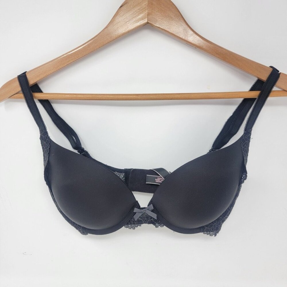 Victoria's Secret 32DD Dream Angels Push‎ Up Black Lace Bra